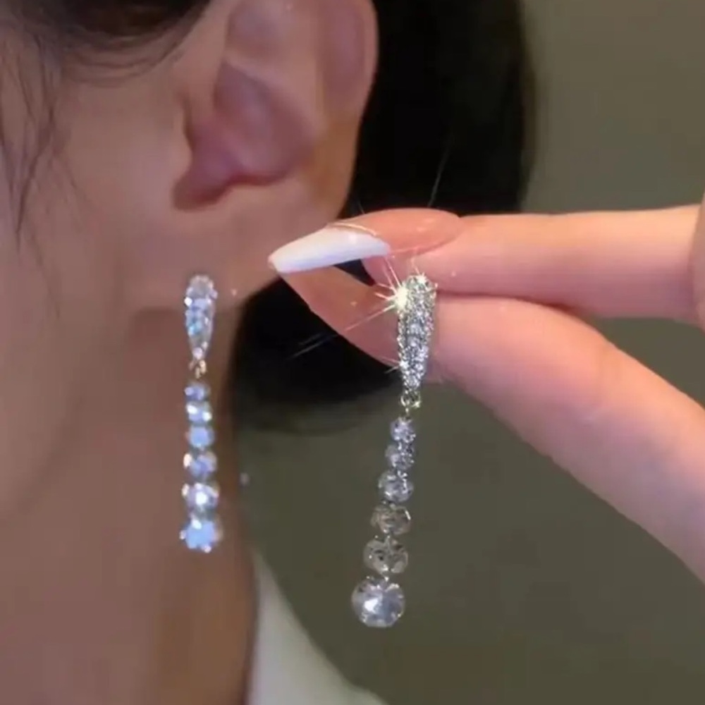 Gold Filled Dangle CZ Earrings